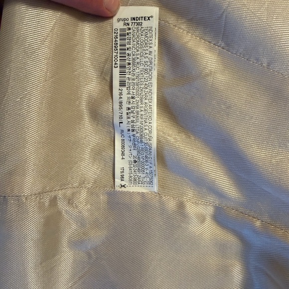 Zara Beige Inverted Lapel Collar Frock Blazer - Picture 7 of 7